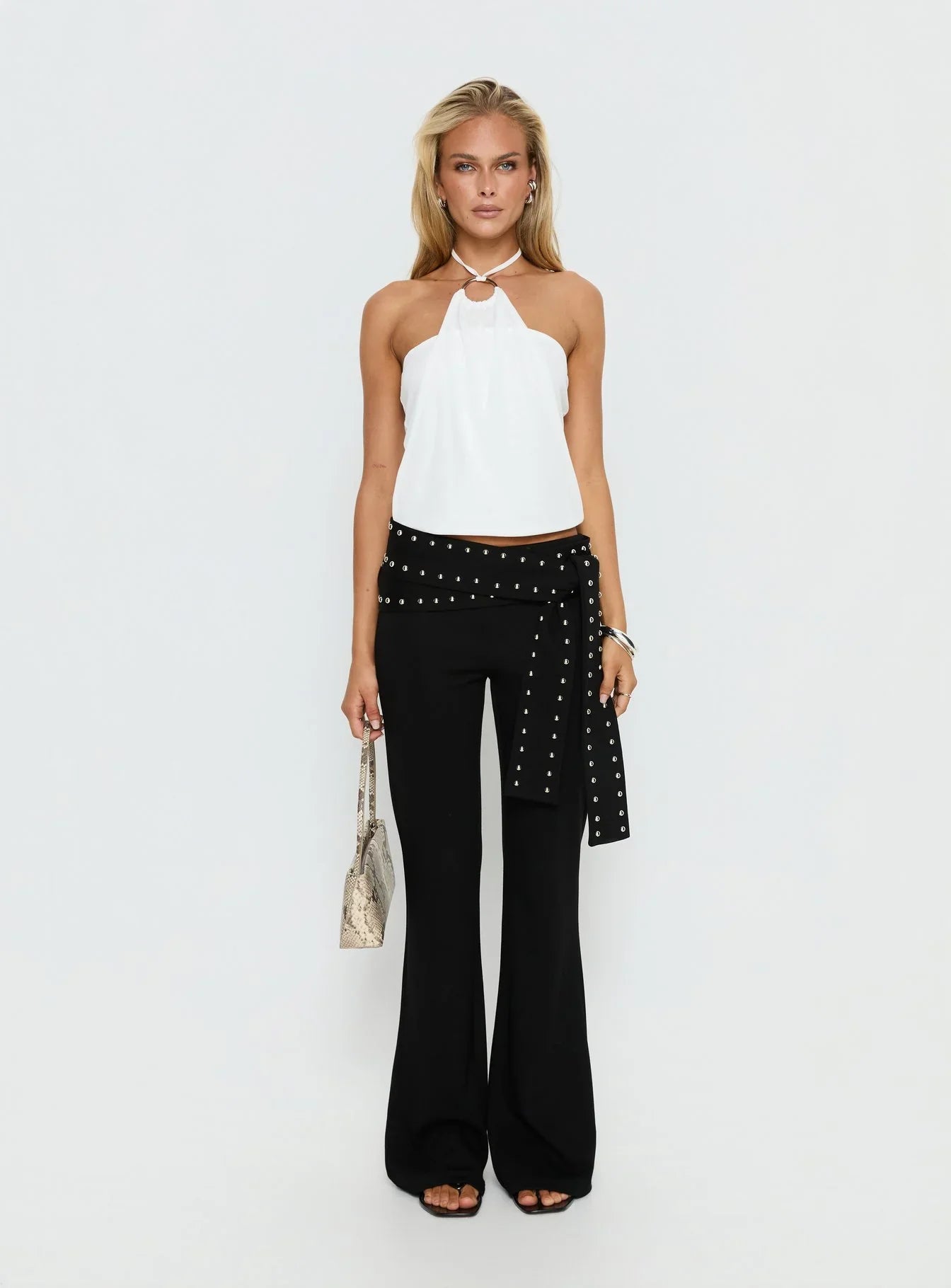Hedlea Draped Ring Detail Top White