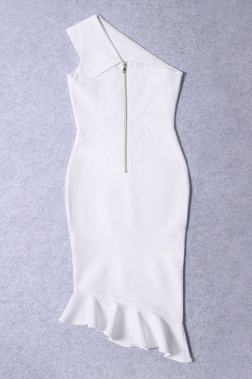 Avery Bandage Dress White Pearl