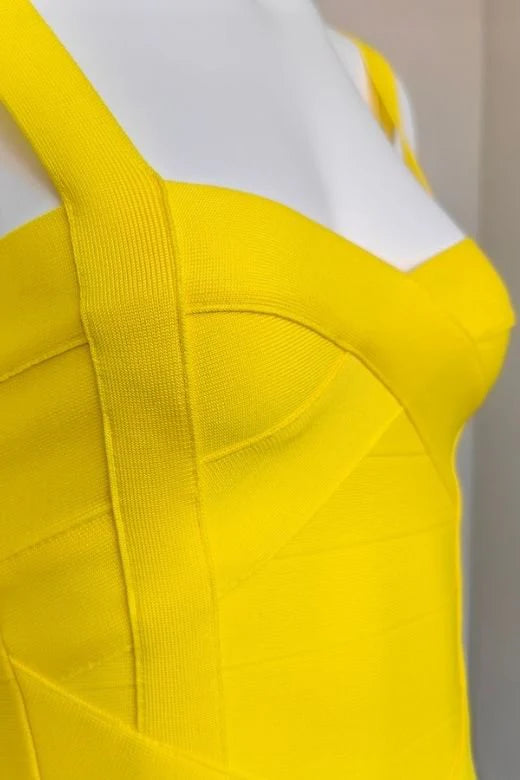 Heidi Bandage Midi Dress Sun Yellow