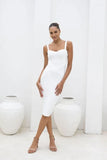 Heidi Bandage Midi Dress White Pearl Sale