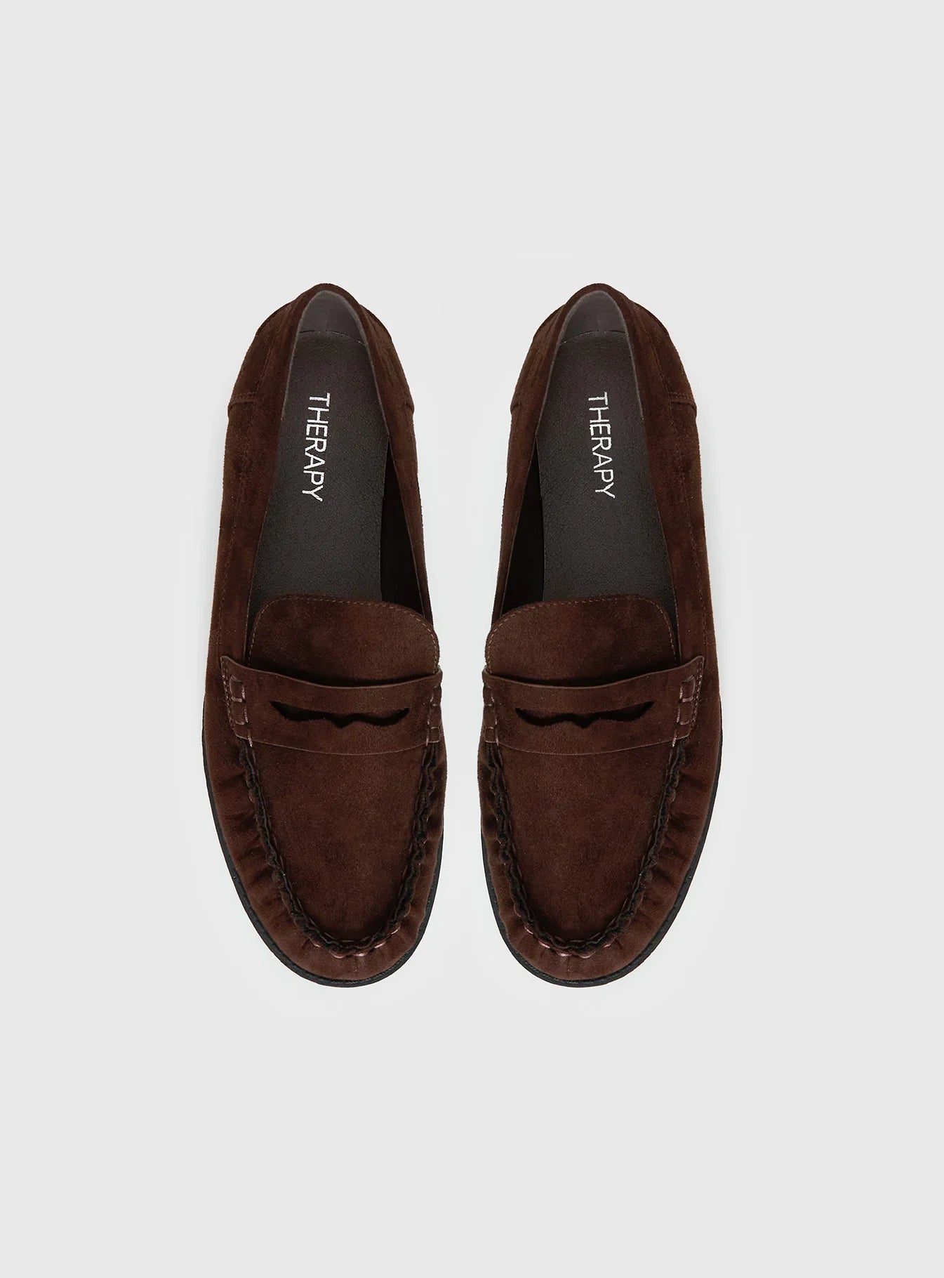 Therapy Albert Faux Suede Loafers Brown