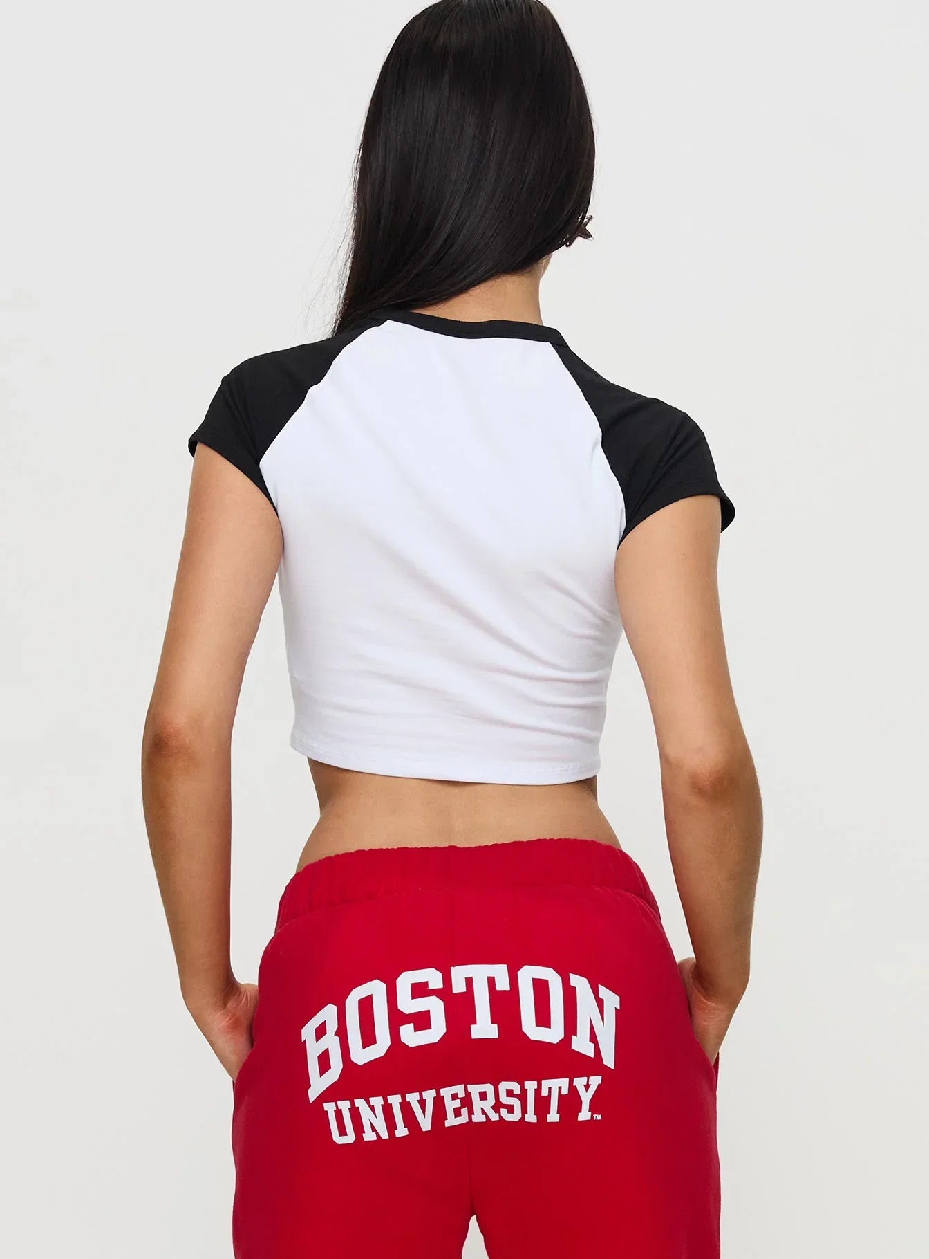 Boston Homerun Graphic Top White Black