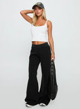 Summits Flared Track Pants Washed Black