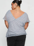 My Last Love Top Blue Check Curve