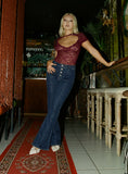 Tiler High Rise Flared Jeans Dark Denim