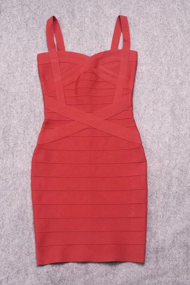Heidi Bandage Mini Dress Red Wine