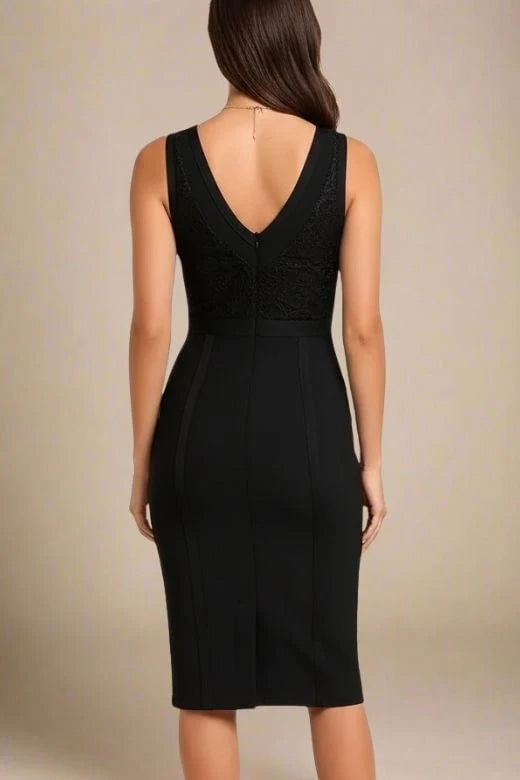 Noa V Neck Bodycon Dress Classic Black