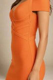 Leo Bandage Midi Dress Apricot Orange