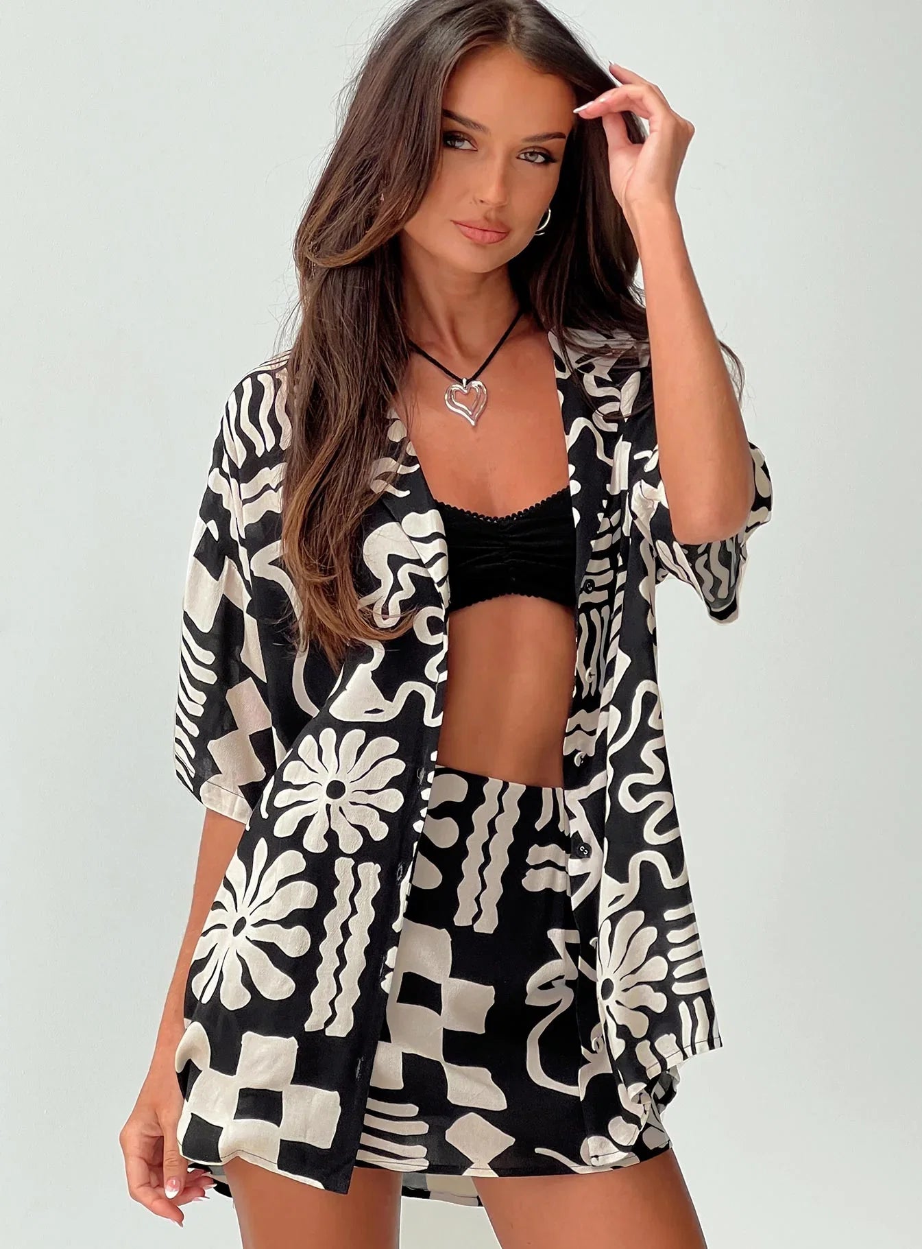Caraliia Shirt Black Cream