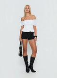 Avalynn Off Shoulder Shirred Top White