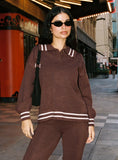 Square One Collared Jumper Brown Cream