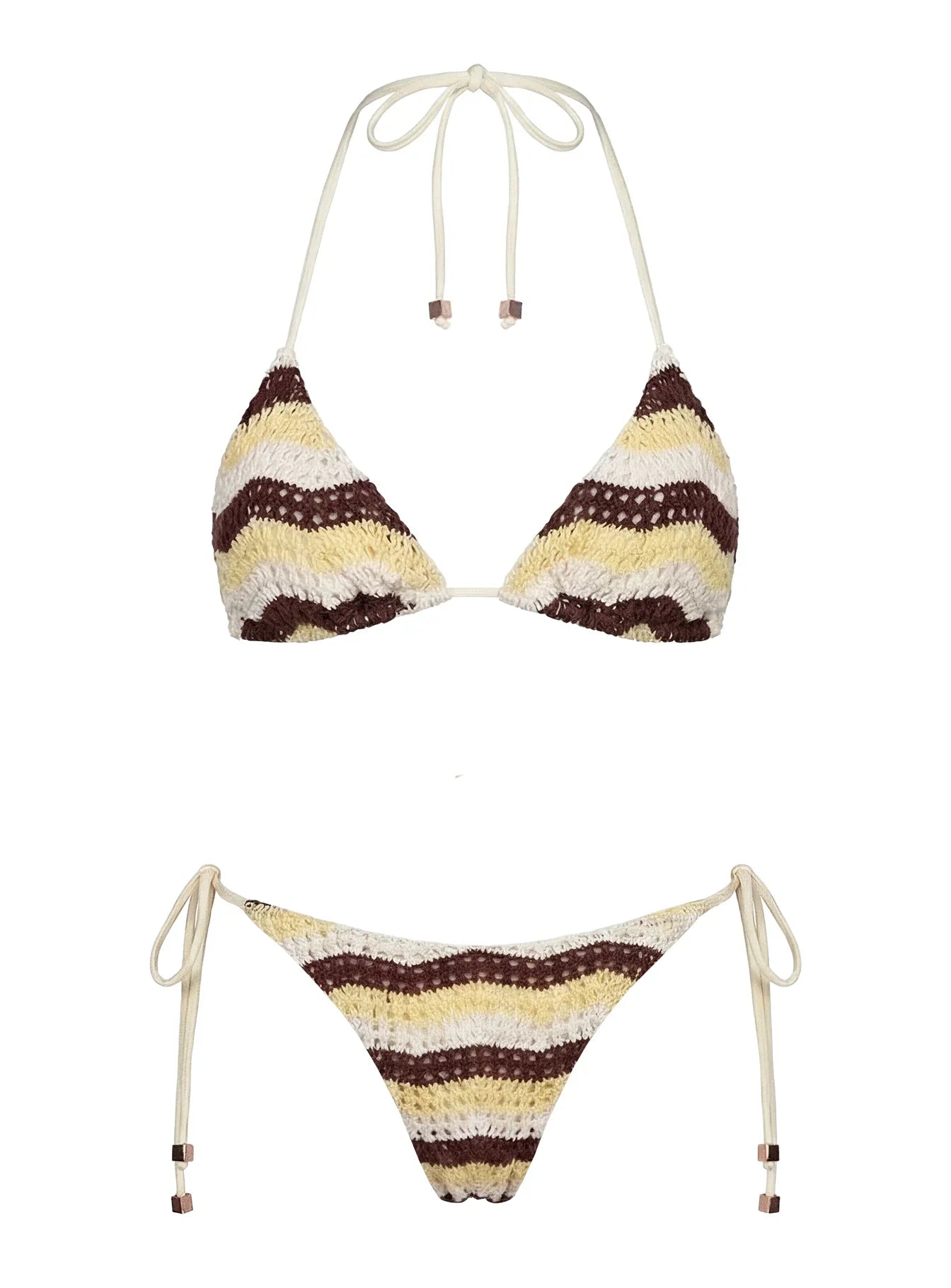 Passiona Triangle Bikini Top Yellow Chocolate