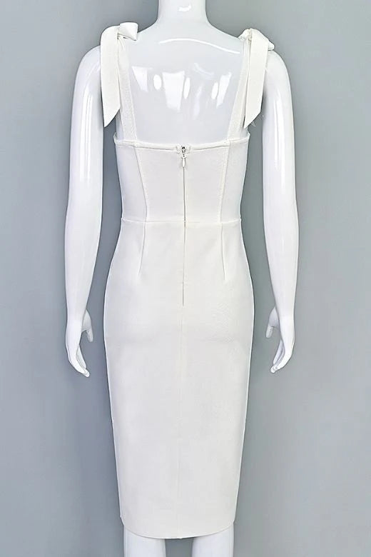 Payton Bandage Dress White Pearl
