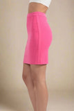High Waist Bandage Striped Mini Skirt Hot Pink