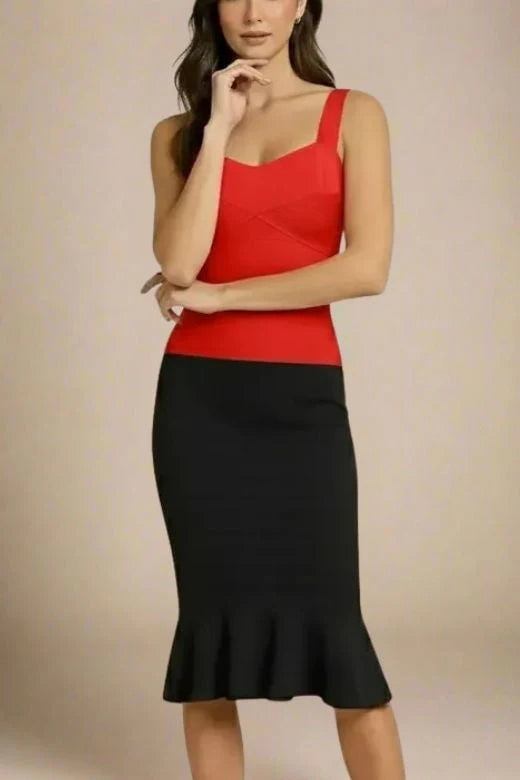 Jay Bandage Top Lipstick Red