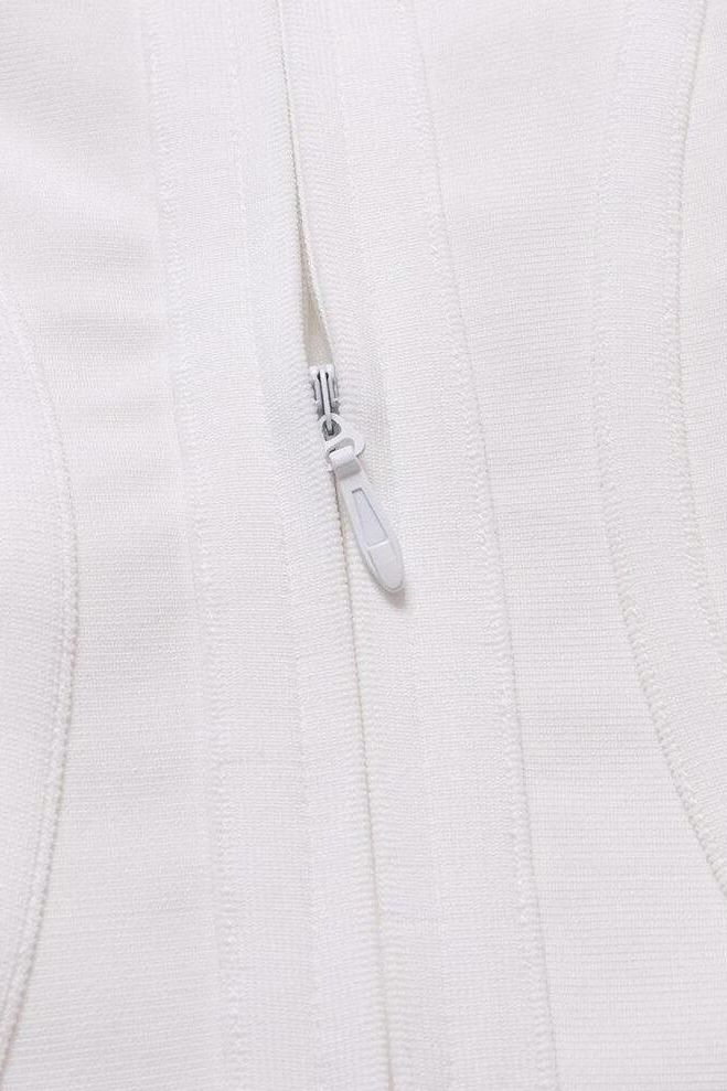 Joy Bandage Midi Dress White Pearl