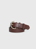 Tavian Faux Leather Belt Brown Gold