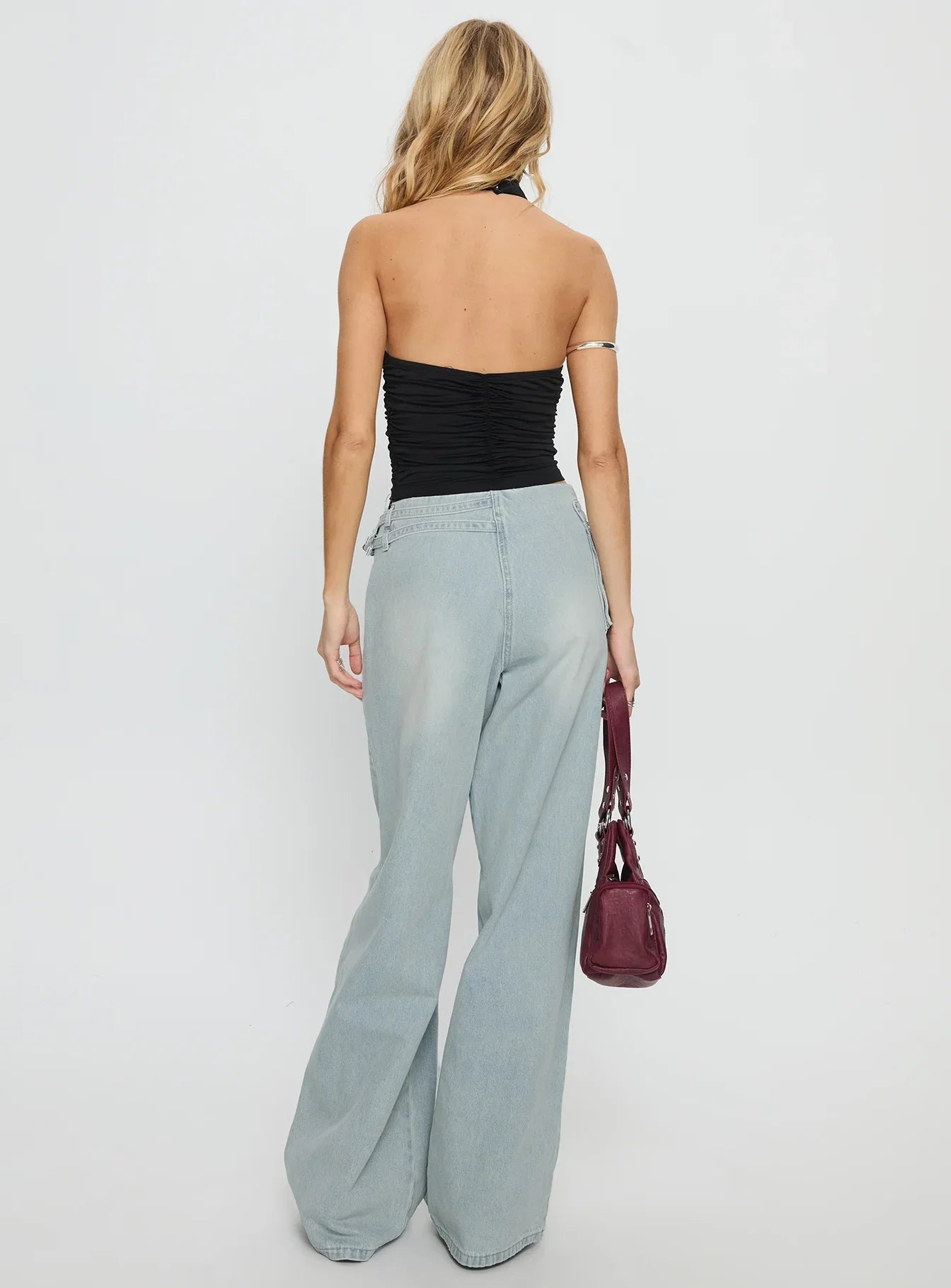 Paltrow Mid Rise Wide Leg Cargo Jeans Black