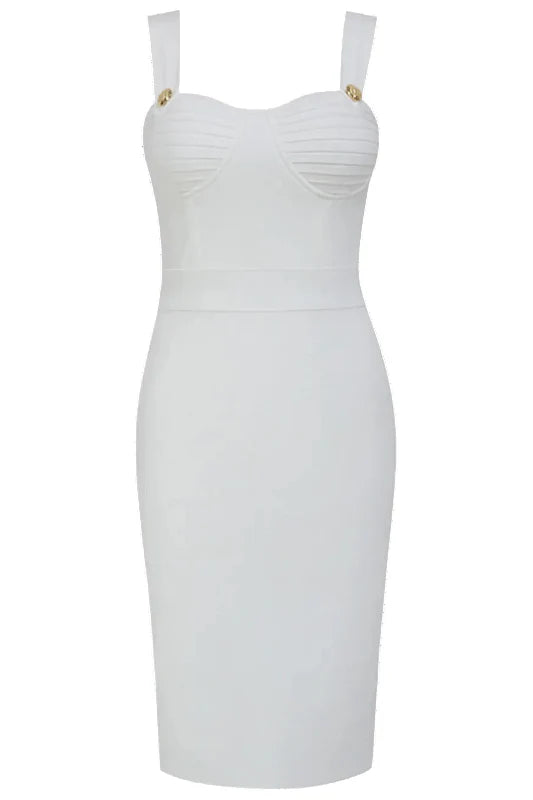 Kate Bandage Dress White Pearl
