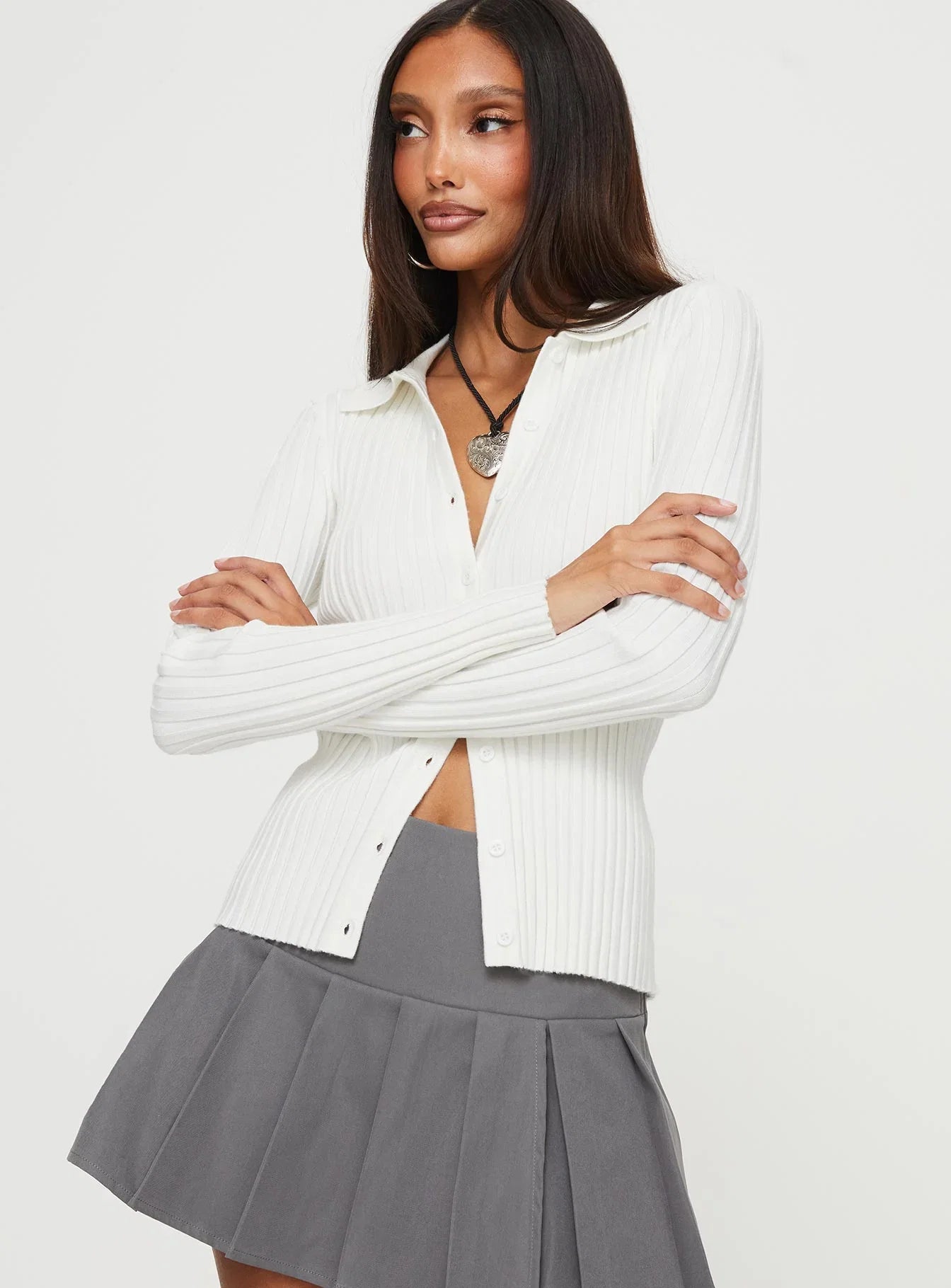 Dustry Long Sleeve Top White