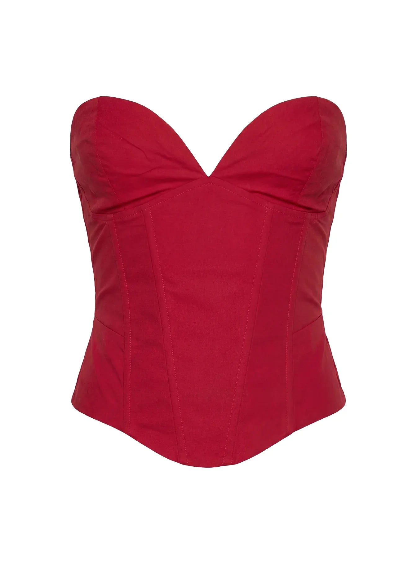 Isalina Strapless Corset Top Red