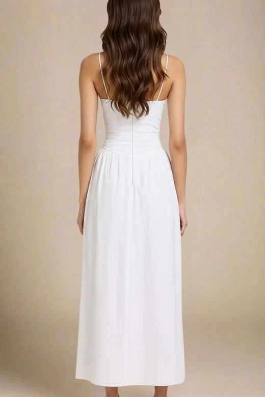 Tasmin Midi Dress White Pearl