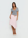 Ismora Asymmetrical Midi Skirt Pink