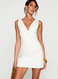 Florien Broderie Mini Dress White