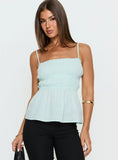 Rosecliff Ruched Longline Top Mint
