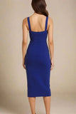 Heidi Bandage Midi Dress Navy Blue