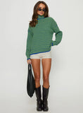 Lancelot Turtle Neck Oversized Jumper Green Stripe