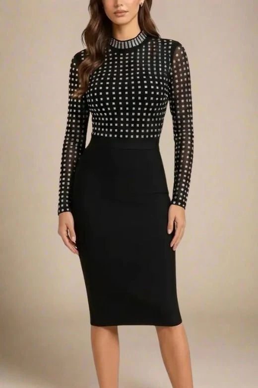 Hazel Long Sleeve Bodycon Dress Classic Black
