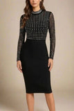 Hazel Long Sleeve Bodycon Dress Classic Black