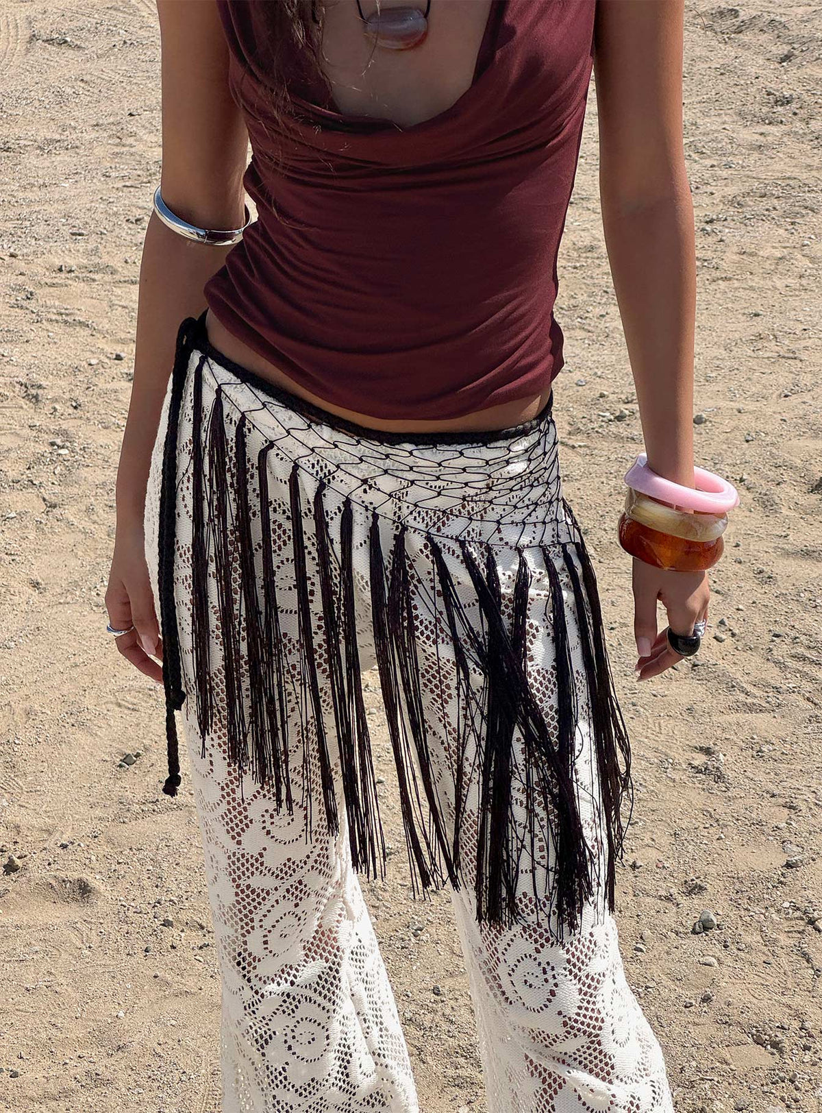 Karlotta Tassel Sarong Black