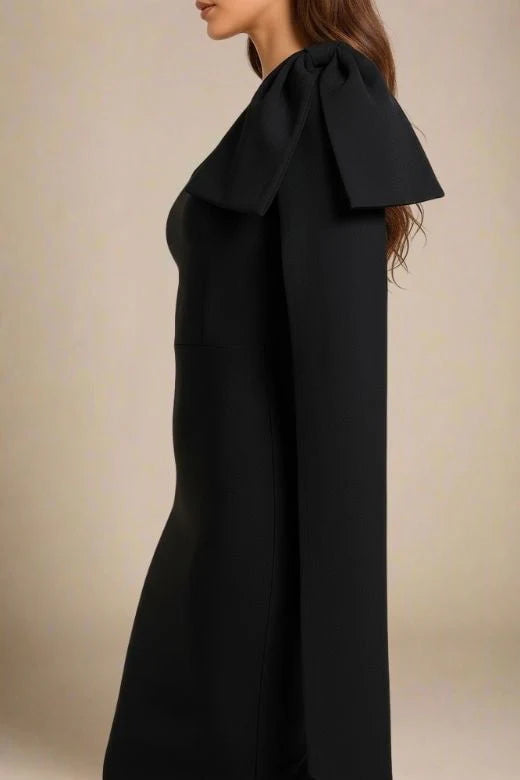 Lela Long Sleeve Bandage Midi Dress Classic Black