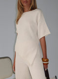 Amelise Knit Poncho Beige
