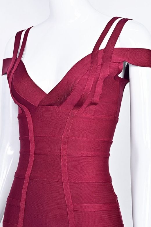 Sia Bandage Dress Red Wine