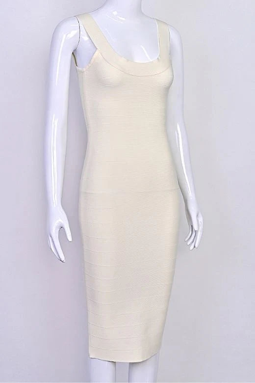 Cindy Bandage Midi Dress Cream