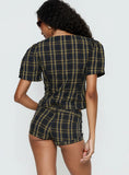 Afterglow Mini Short Navy / Lemon Plaid