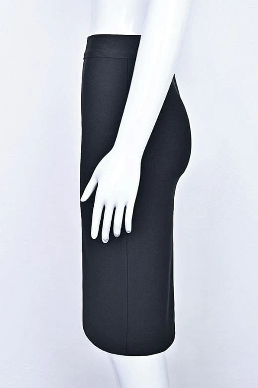 Pencil High Waist Bandage Knee Length Skirt Classic Black