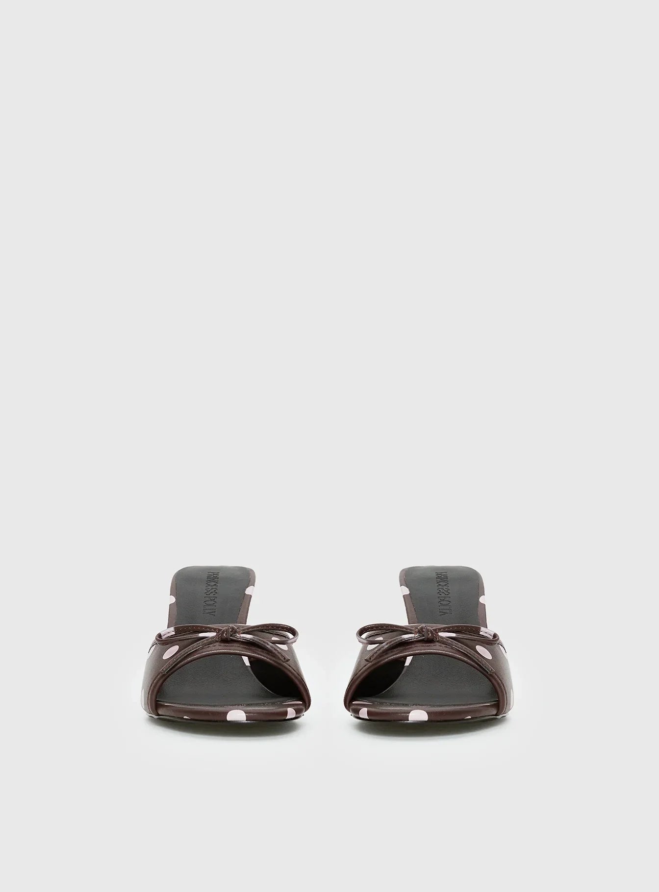 Etiquette Peep Toe Heels Brown / Pink Polka