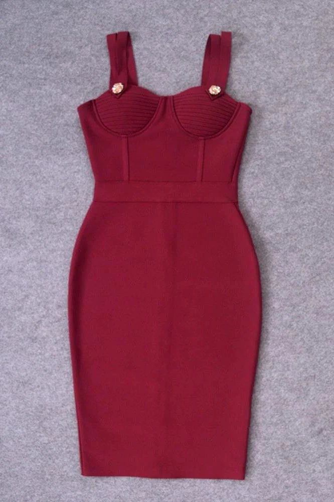 Kate Bandage Dress Red Wine