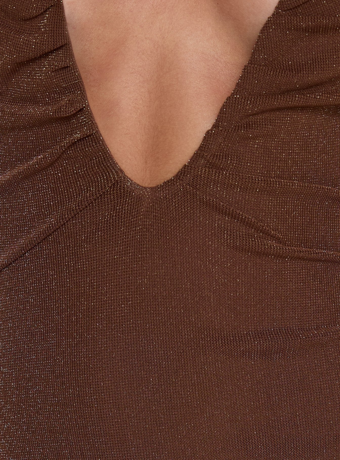French 75 Plunge Halter Mini Dress Chocolate