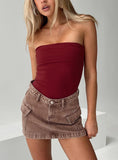 Niner Strapless Bodysuit Burgundy Petite