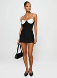 Evette Bodysuit Black White
