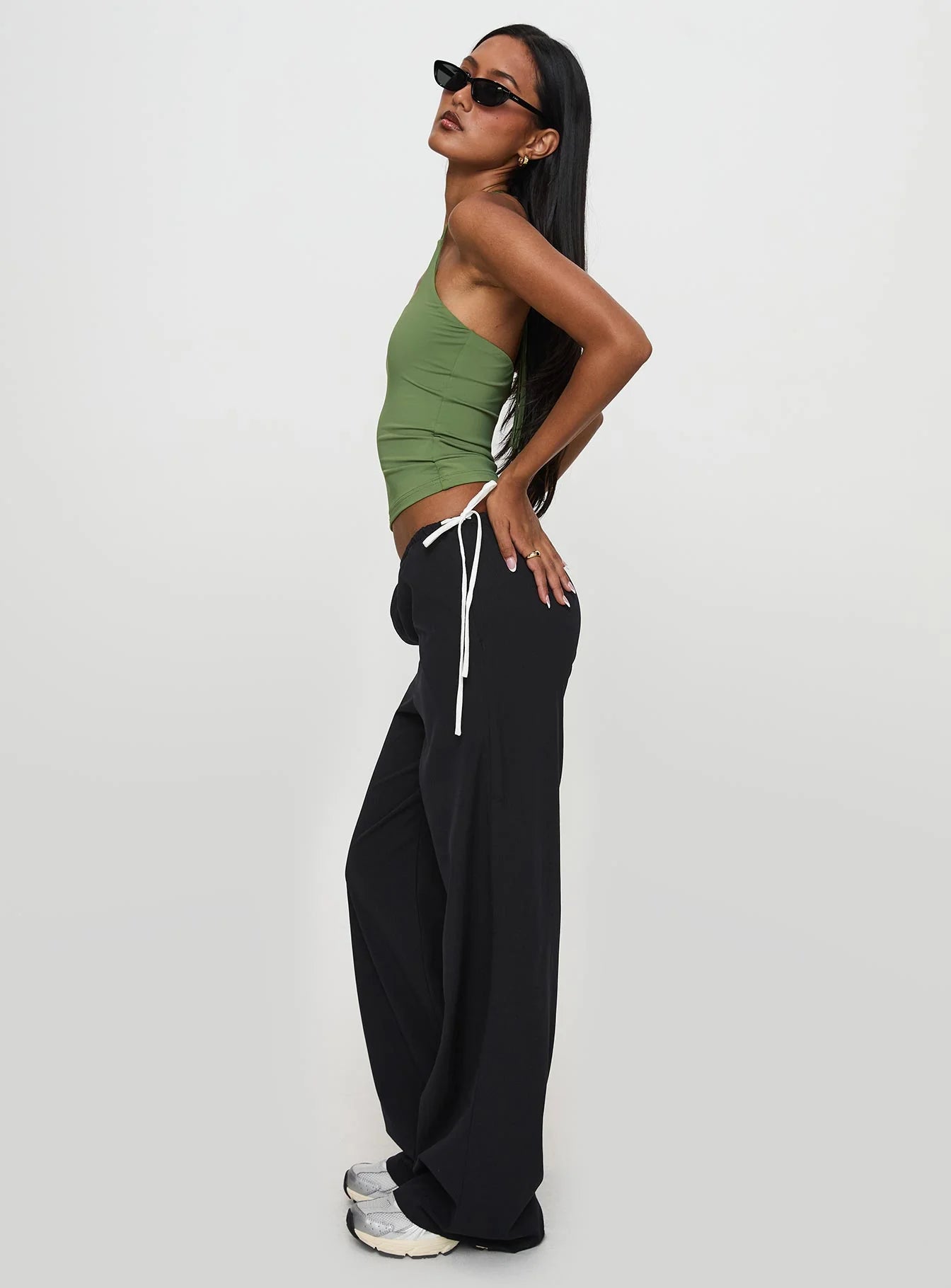 Sweet As Sugar Bow Pants Black White