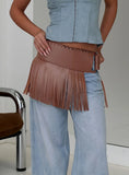 Halycon Whipstitch Tassel Belt Brown