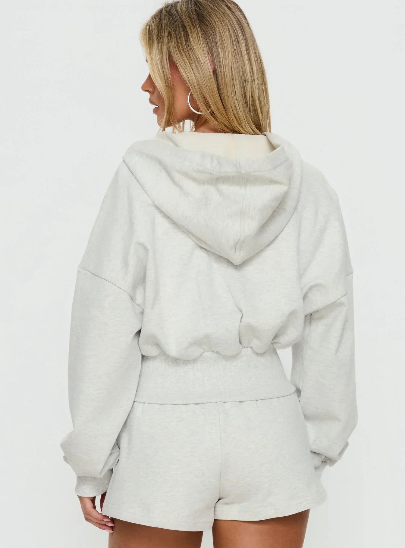 Daytime Cropped Blouson Hoodie Snow Marle