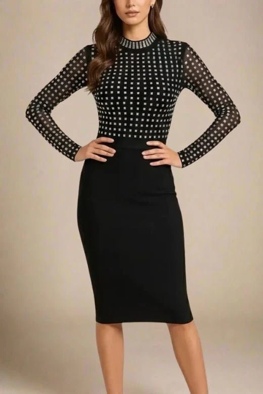 Hazel Long Sleeve Bodycon Dress Classic Black