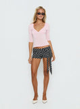 Declanne Wrap Micro Shorts Black Polka